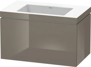 Duravit L-Cube c-bonded Set wandhängend Flanell Grau Hochglanz 800x480x500 mm - LC6917N8989 LC6917N8989