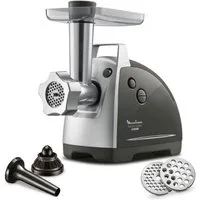 Moulinex Fleischwolf ME6868 Meat Mincer, 2200 W, 4 Zubehörteile inbegriffen, sicheres Reverse-System, schwarz/silber
