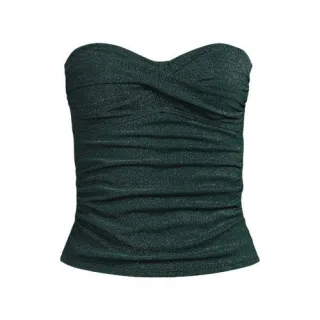 Glitzer Twist Bandeau-Tankinitop, Damen,  Grün, Nylon, by Lands' End