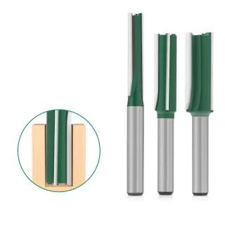 3-Blade Straight Router Bit Set Alloy Steel Woodworking Tool Compatible with Electric Engraver Router Handle Cutting Tri