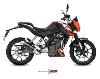 Sport Auspuff Komplettanlage inkl. Krümmer MIVV GP Carbon KTM Duke 125 Bj. 2011-2016 mit ABE