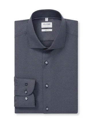 OLYMP - Body Fit: Businesshemd grau - Gr. - 45