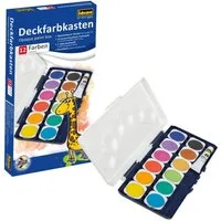 Idena Farbkasten Idena 22061 Deckfarbkasten mit 12 Farben und 1 Tube Deckweiß, ideal