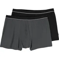 CECEBA Boxershorts Ceceba Bambus Pants 2er-Pack Übergröße grau/schwarz (Spar-Pack, 2-St., 2er-Pack)