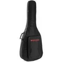MUSIC STORE Gitarrentasche (Gigbag für Westerngitarre Robust Wasserabweisend 10mm Polsterung Rucksacktragegurte Zubehörfach Schwarz/Rot, Gitarrenkoffer und Gitarrentaschen, Gitarrentasche Westerngitarre), Gigbag Westerngitarre, Robust, Wasserabweisen