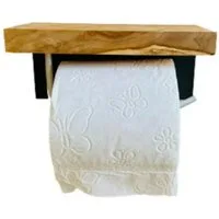 Olivenholz-erleben Toilettenpapierhalter Toilettenrollenhalter mit Handy-Ablage MAINZ, ohne Bohren (1-St), Edler Alltagshelfer – funktional, dekorativ, Feuchtigkeitsresistent