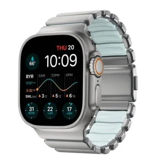 Nomad Stratos Band Titanium Natural 49mm Icy Blue Glow