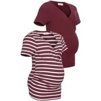 Neun Monate Umstandsshirt, 2er Pack T-Shirts für Schwangerschaft und Stillzeit (Packung, 2-tlg., 2), für bequemes Stillen