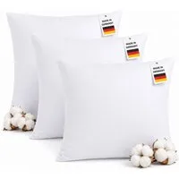 NEXGEN Luxus Baumwollkissen Kopfkissen Hotelkissen Schlafkissen Hotelqualität, Made in Germany, Füllung: Premium Füllwatte, Bezug: Baumwolle, Seitenschläfer, Bauchschläfer, Rückenschläfer, Spar-Set, Hergestellt in Deutschland, Deluxe Komfort