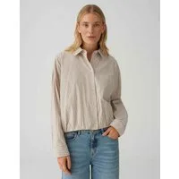 OPUS Langarmbluse FRESA aus BCI Cotton Mix Lockere Passform, ovaler Schnitt, überschnittene Schulter