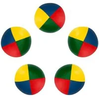 Diabolo Freizeitsport Jonglierball 3er & 5er Set, Jonglierbälle vierfarbig und zweifarbig (Balljonglage Set vierfarbig - Weiche Lernbälle für Einsteiger, 5-St., Koordinationsbälle 5 Stück - Softbälle zum Jonglieren Lernen), 5er Juggling Balls 67 mm, 