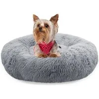 Bluzelle Tierbett Premium Hundebett Hundekissen Donut / Katzenbett Katzenkissen / XXS, Flauschig Kuschelig Weiches Kunstfell, für Kleine Hunde / Hundekorb / Rund Waschbar Plüsch Kissen Tier Bett