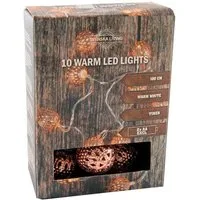 Spetebo Lichterkette Deko Lichterkette - 100 cm -, 10-flammig, Kupfer Kugeln 10 LED warmweiß - Weihnachten Deko Innen