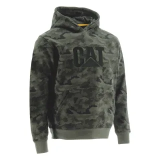 Caterpillar Markenzeichen Baumwoll Herren grüner Kapuzenpullover