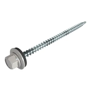 Sechskant Systemschrauben | Befestigung Hochsicke auf Holzunterkonstruktion | 100 Stk./Pak. | 4,8 x 80 mm