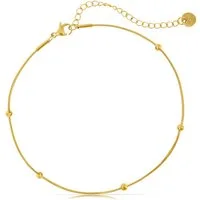 Made by Nami Fußkette Für Damen Gold mit Perlen aus Edelstahl, Sommer Schmuck Wasserfest Geschenk für Sie