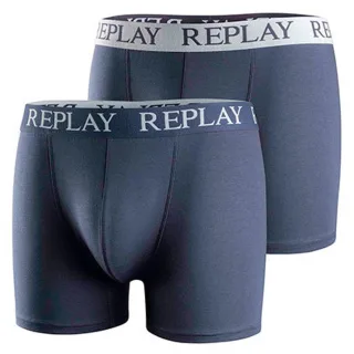 Replay - Boxershorts für Herren (2er-Pack) (Dunkelblau/Weiß)