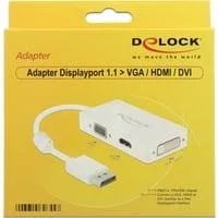 Adapter Displayport > VGA / HDMI /DVI-D weiß, 16cm