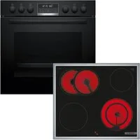 BOSCH Elektro-Herd-Set HND671LS67, mit Backwagen, Pyrolyse-Selbstreinigung, Backwagen mit ausziehbarer Tür für bequemes Kochen & Backen