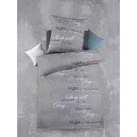 Optidream Bettwäsche Set Mikrofaser 135x200 Polyester good morning Dreams Schriftzug, Mikrofaser, 135x200 Standard Größe modern schlicht kuschelig