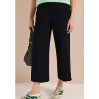 CECIL Jerseyhose Style Neele mit elastischem Schlupfbund, High-Waist, Wide Leg