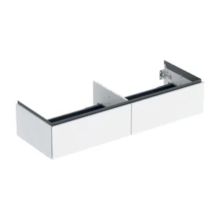 Geberit One Waschtisch-Unterschrank 505076001 133,2x50,4x47cm, 2 Schubladen, weiß/lackiert hochglänzend