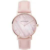 Paul Valentine Quarzuhr ROSE GOLD PINK SEASHELL PINK LEATHER