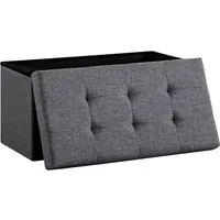 Zedelmaier Sitzbank Sitzbank mit Stauraum, Sitzhocker, Spielzeugtruhe, Fußhocker (ZD76Lenien), Aus MDF-Platte und Lenien. Faltbar, bis 300 kg,Truhenbank