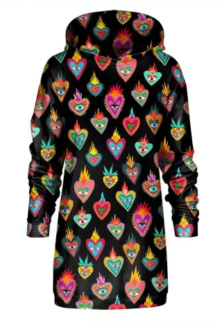 "Mexican Hearts" Oversize Hoodie-Kleid