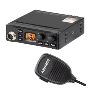 ABBREE AR-M6 Mobile CB Radio 26.965-27.405 MHz Frequency 40 Channels AM/FM VOXASQ SQ Control One-touch Emergency Channel
