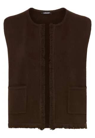 Olsen - Cardigan Sleeveless Coffee Bean - Gr. - 40