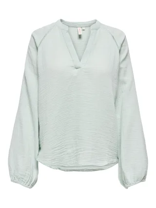 ONLY - ONLTHYRA LIFE LS V-NECK TOP NOOS WVN harbor gray - Gr. - S