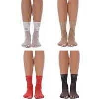 Lycille Socken 1 Paar eleganter Netz-Socken mit Spitze mit Silikon 20 Den mit Silikonstreifen