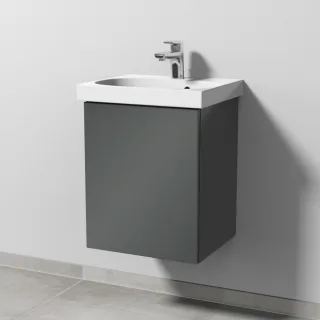 Sanipa 3way Waschtischunterbau zu Geberit Acanto Waschtisch mit 1 Tür, Anthrazit-Glanz SF41379