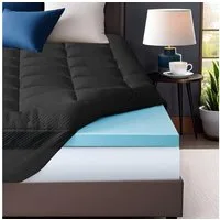 Elemuse, Topper Gel Schaum H3/H4 Topper mit Waschbar Bambusfaser Bezug, 7cm hoch, Stützschaum Komfortschaum, Druckverteilung, Atmungsaktiv