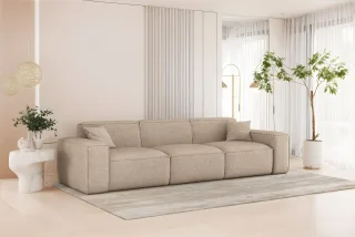 LAGERDEAL Sofa Designersofa CELES PREMIUM 3-Sitzer in Stoff Artico Beige