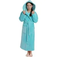 Wewo fashion Kinderbademantel 8514, Midilänge, Baumwoll-Mix, Kapuze, Gürtel, mit kuscheliger Kapuze