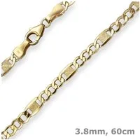 Schmuck Krone Goldkette 3,8mm Fantasiekette aus 333 Gelbgold 60cm, Gold 333