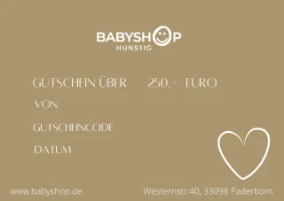 Geschenkgutschein Babyshop Wert 250,-€