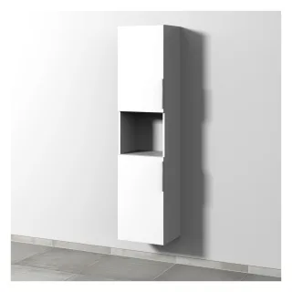 Sanipa 3way Hochschrank mit 2 Türen und 1 offenem Fach, Weiß-Soft UM11643