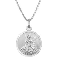 trendor Kette mit Anhänger 41462, mit Erzengel Michael Ø 16 mm 925 Silber