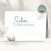 white & ivory Papierdekoration Platzkarte "schön, dass du da bist", 50 Stück, Tischkarte Hochzeit