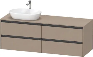 Duravit Ketho.2 Konsolenwaschtischunterbau wandhängend Leinen Matt 1600x550x568 mm - K24899L75750000 K24899L75750000