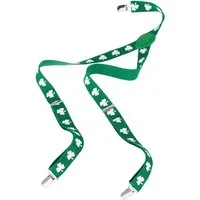 dressforfun Hosenträger Hosenhalter, St. Patrick’s Day Accessoire in klassischen Farben (Hosenheber, Konfektionsgröße 0 in grün) Grüne Hosenträger mit weißen Kleeblättern, Individuell verstellbar