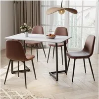 Sunsitt Essgruppe 5-Teiliges Esstisch Set mit 4 Stühle, (Esszimmer Set mit Esstisch und 4 Essstühle, Essgruppe für Esszimmer, Küche, Wohnzimmer), 2 Packet