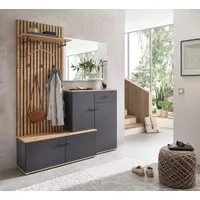 moebel-dich-auf Garderoben-Set COMO, (Paneel + Schuhschrank + Spiegel, in anthrazit oder weiß / Artisan Eiche Nb), 148 cm breit