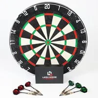 Lion Home Spiel Dartscheibe Set 45 cm aus Sisal mit 6 Pfeilen & Anspitzer, Verstellbarer Nummernring Für Anfänger & Profis · Steeldart-Standard
