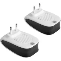 KINSI Ultraschall-Tierabwehr Ultraschall Mückenstecker für Innenräume,Elektrischer Mückenschutz, 2-tlg., Schädlingsbekämpfer ohne Chemie, effektiv gegen Fliegen & Insekten
