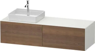 Duravit White Tulip Konsolenwaschtischunterbau wandhängend Amerikanischer Nussbaum & Weiß Matt & Sei WT4864L77360010