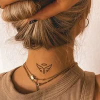 Inkster Schmuck-Tattoo Religiöse Tattoos, Vegane & EU-Kosmetikzertifizierte Farbe, wasserfestes temporäres Tattoo, 2 Wochen Halt